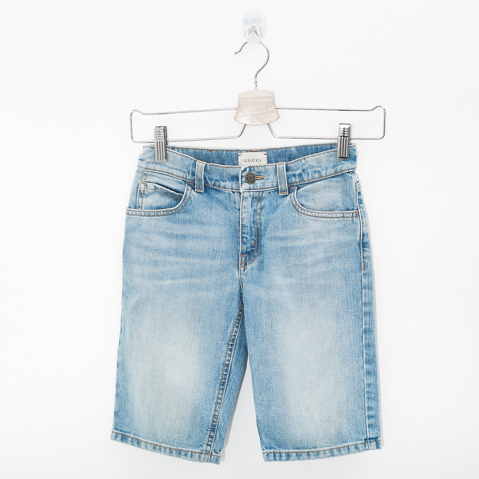 Шорты голубого цвета Gucci - фото из каталога магазина брендовой одежды Second Friend Store Шорты Gucci - купить оригинал в секонд-хенде SFS - 1