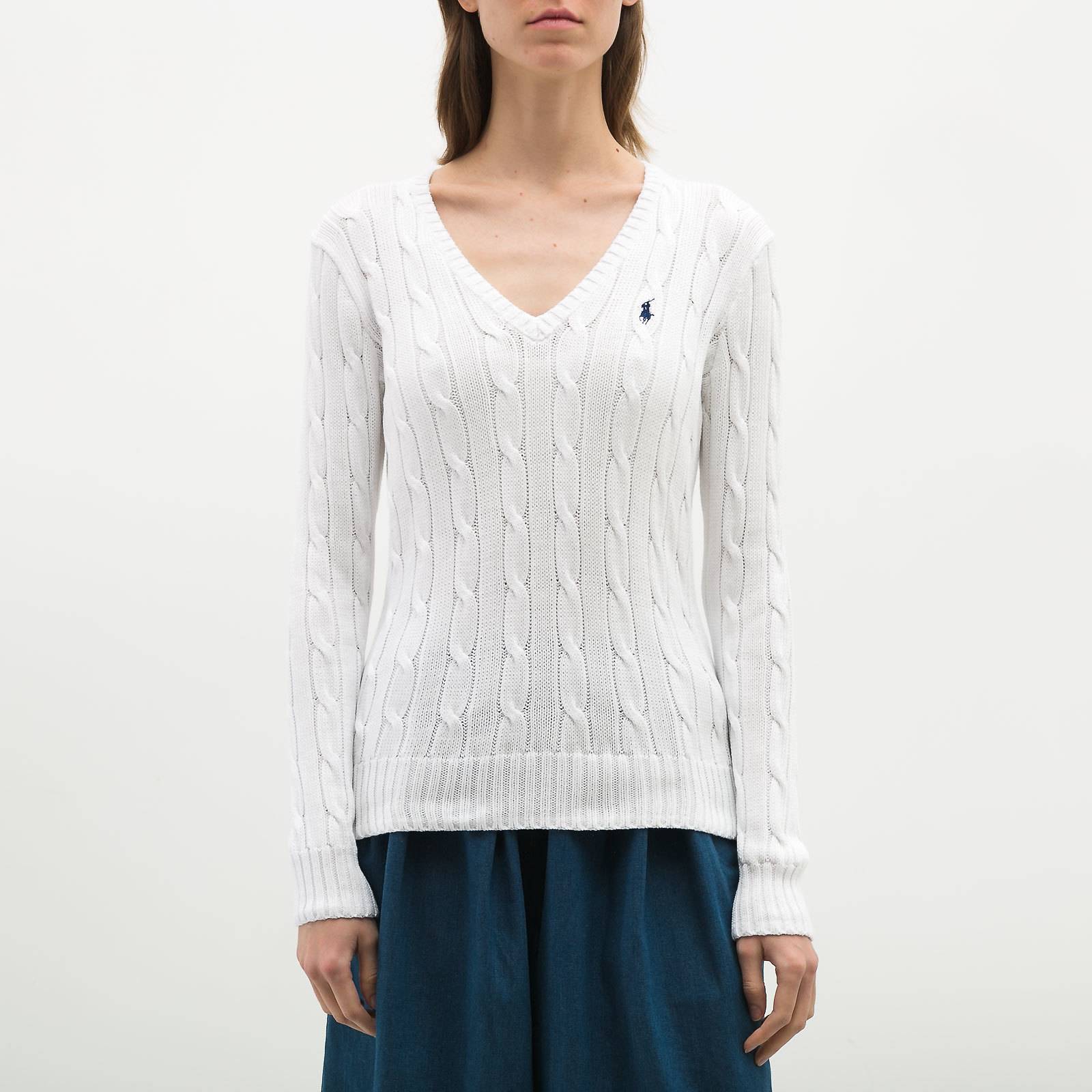 Свитер белого цвета Polo Ralph Lauren - фото из каталога магазина брендовой одежды Second Friend Store Свитер Polo Ralph Lauren - купить оригинал в секонд-хенде SFS - 1