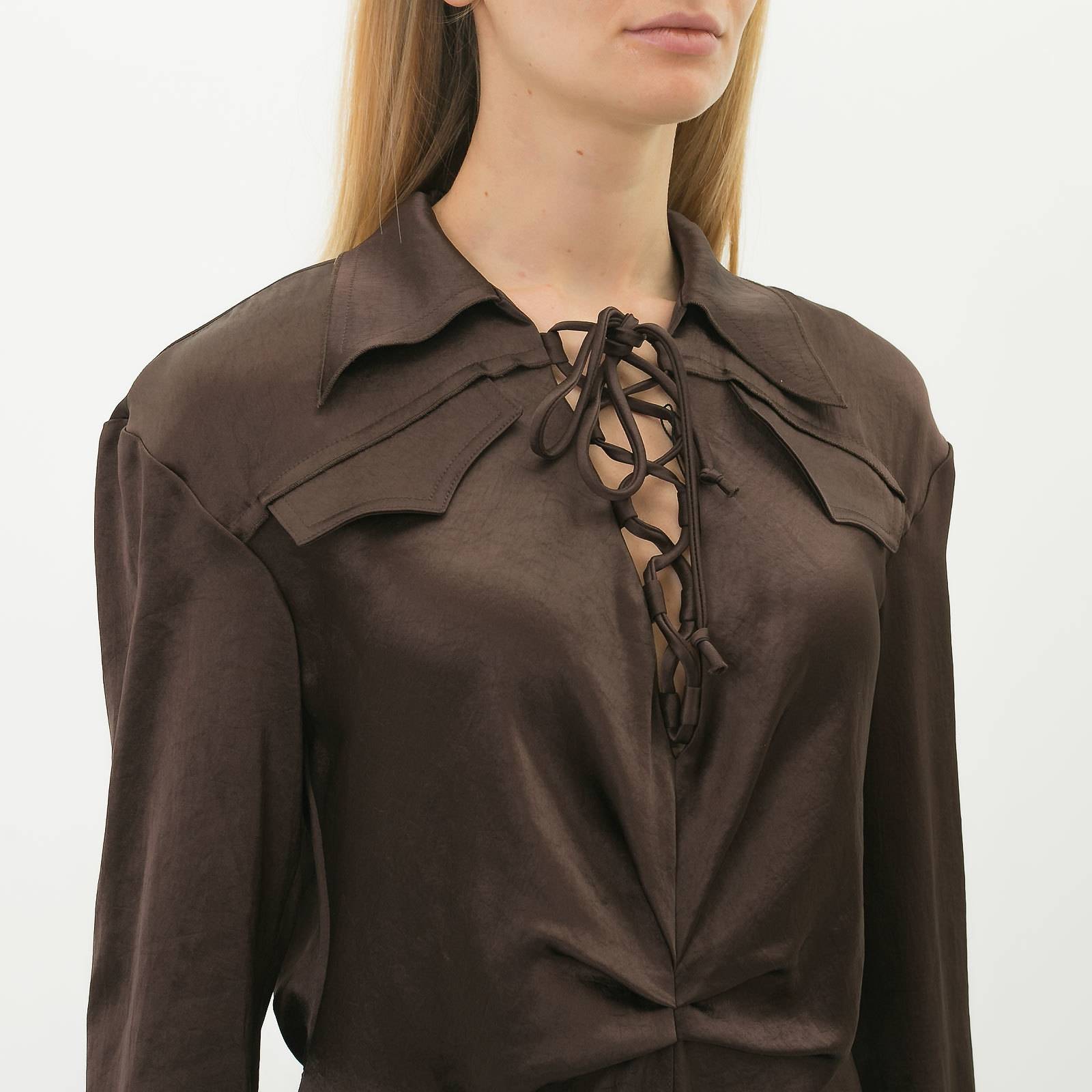 Костюм коричневого цвета Nanushka - фото из каталога магазина брендовой одежды Second Friend Store Костюм Nanushka - купить оригинал в секонд-хенде SFS - 4