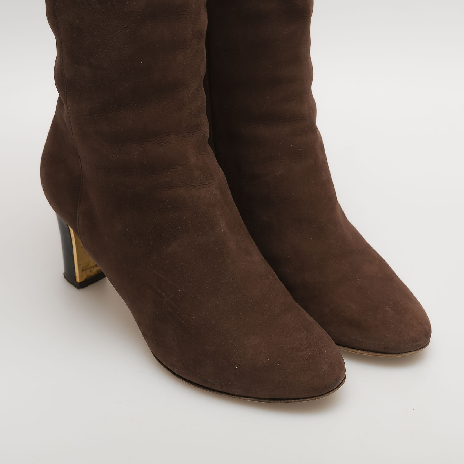 Сапоги коричневого цвета Salvatore Ferragamo - фото из каталога магазина брендовой одежды Second Friend Store Сапоги Salvatore Ferragamo - купить оригинал в секонд-хенде SFS - 4