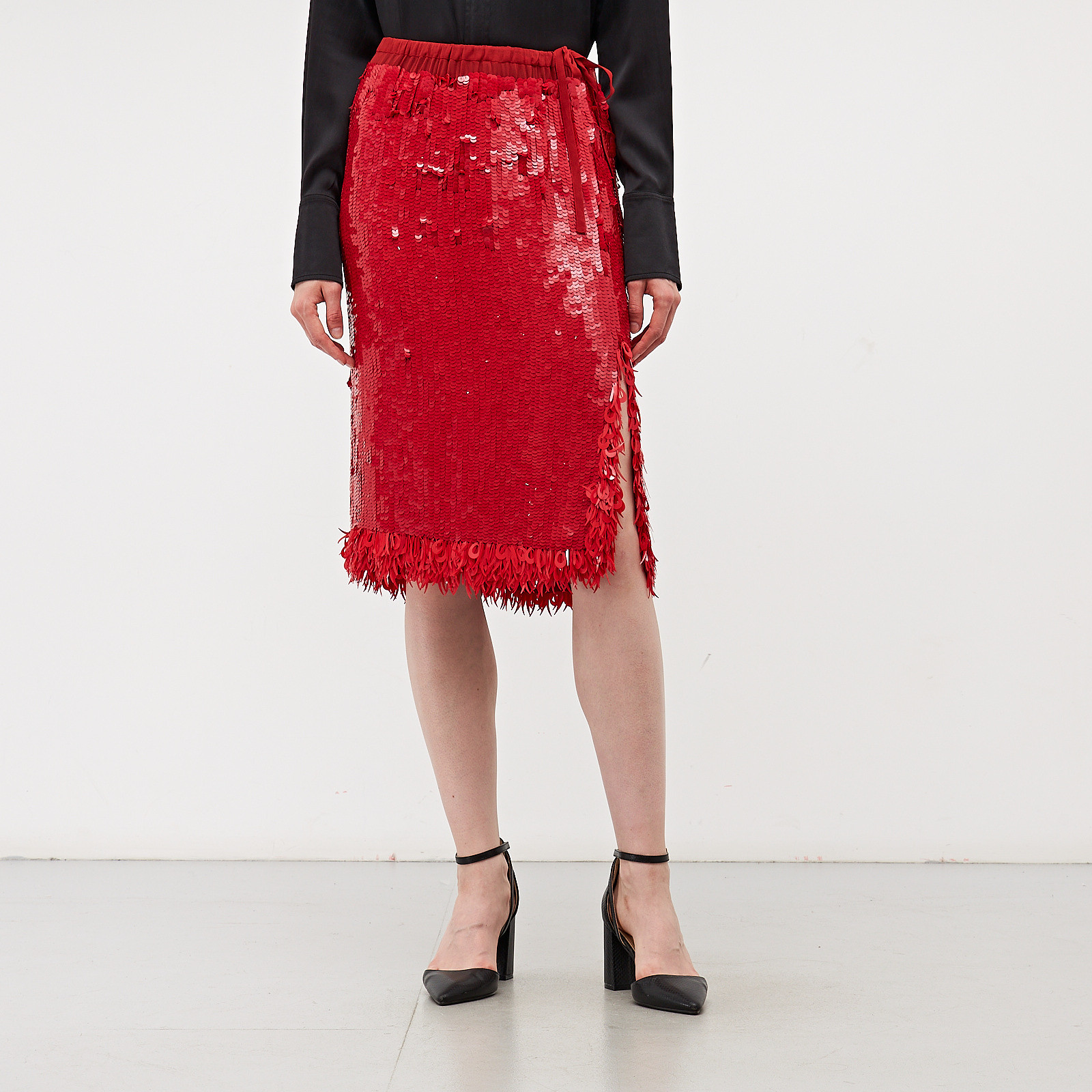 Юбка красного цвета Dries Van Noten - фото из каталога магазина брендовой одежды Second Friend Store Юбка Dries Van Noten - купить оригинал в секонд-хенде SFS - 1