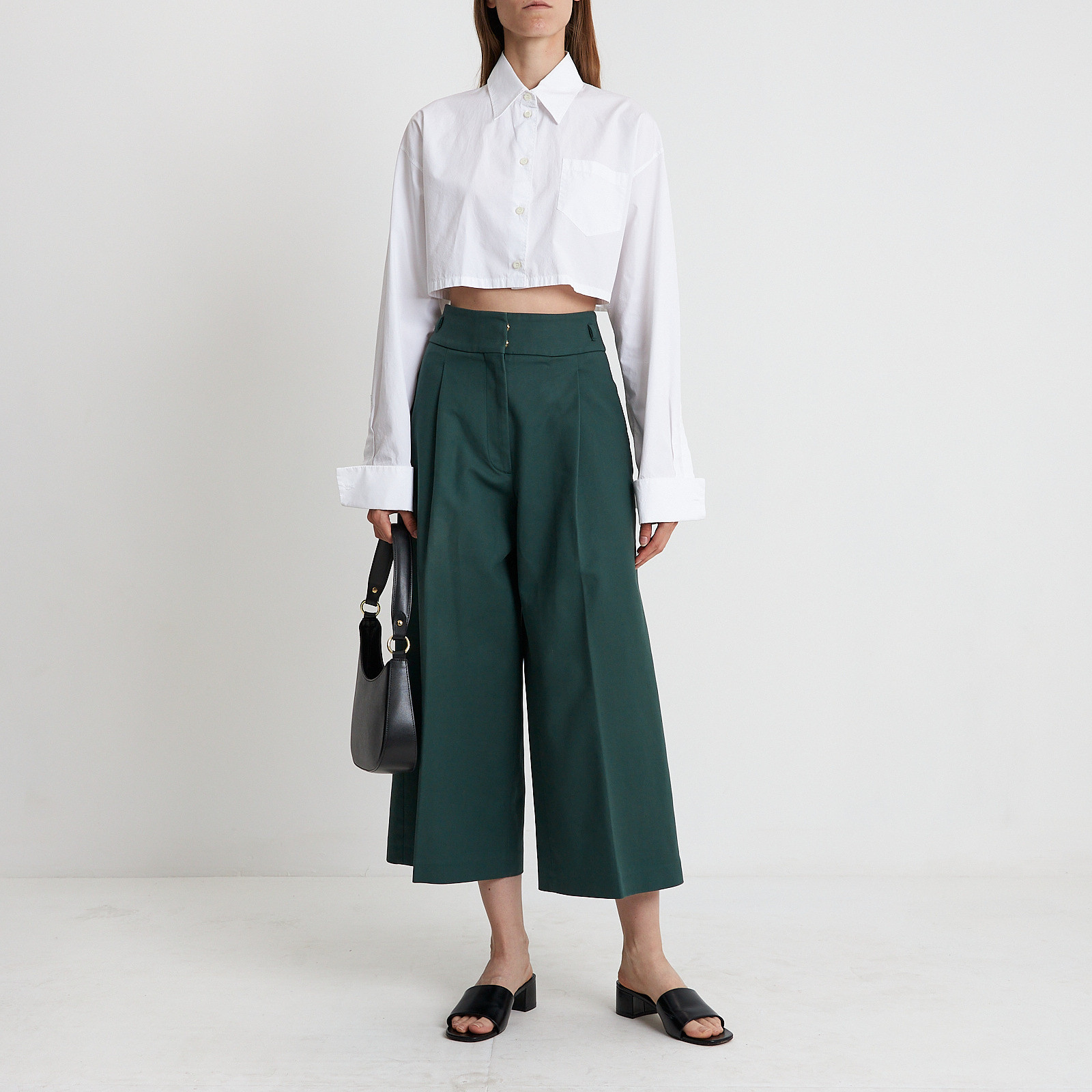 Кюлоты  зеленого цвета Rochas - фото из каталога магазина брендовой одежды Second Friend Store Кюлоты Rochas - купить оригинал в секонд-хенде SFS - 2