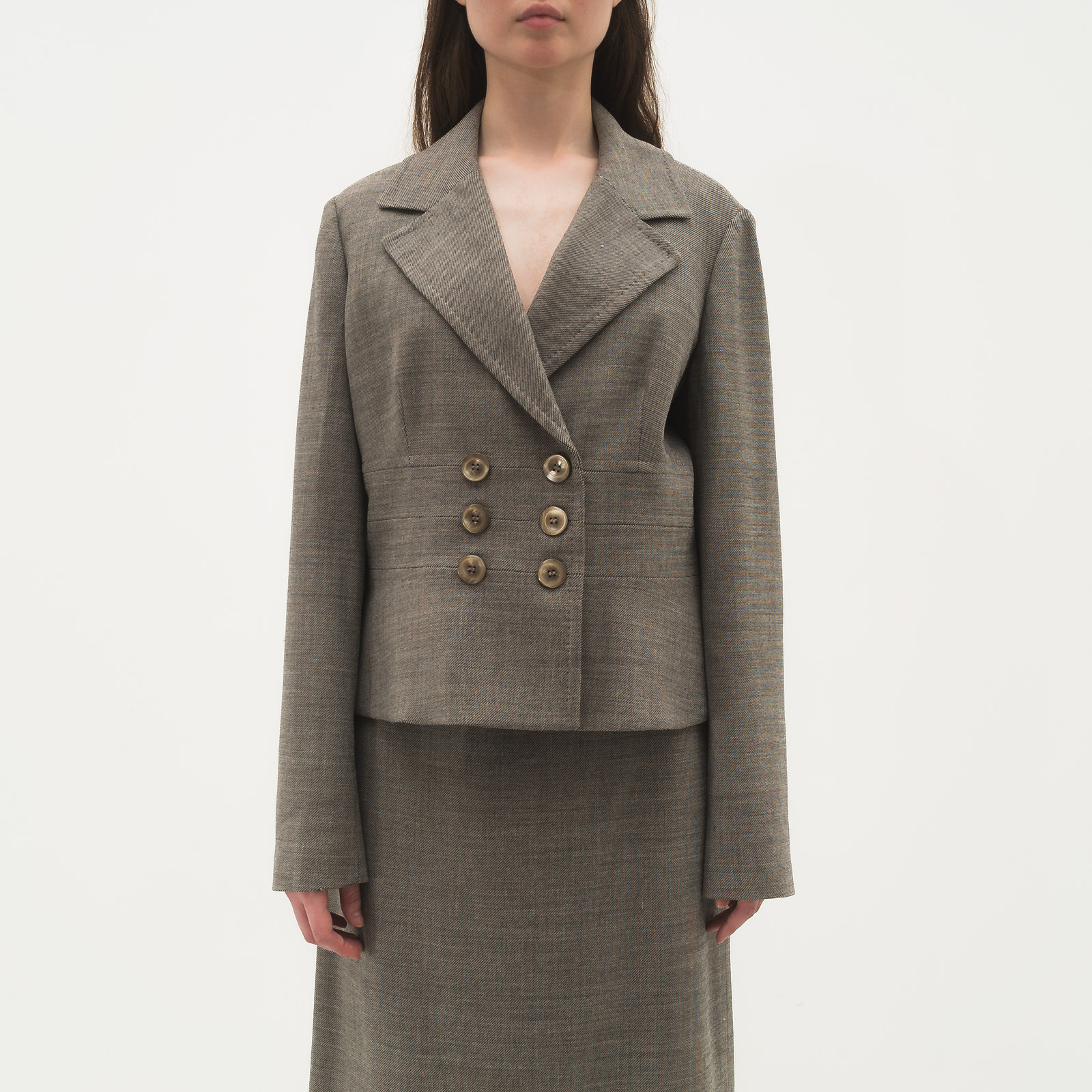 Костюм серого цвета Max Mara - фото из каталога магазина брендовой одежды Second Friend Store Костюм Max Mara - купить оригинал в секонд-хенде SFS - 2