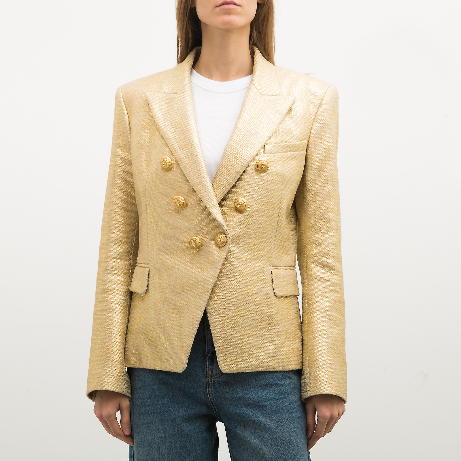 Жакет бежевого цвета Balmain - фото из каталога магазина брендовой одежды Second Friend Store Жакет Balmain - купить оригинал в секонд-хенде SFS - 1