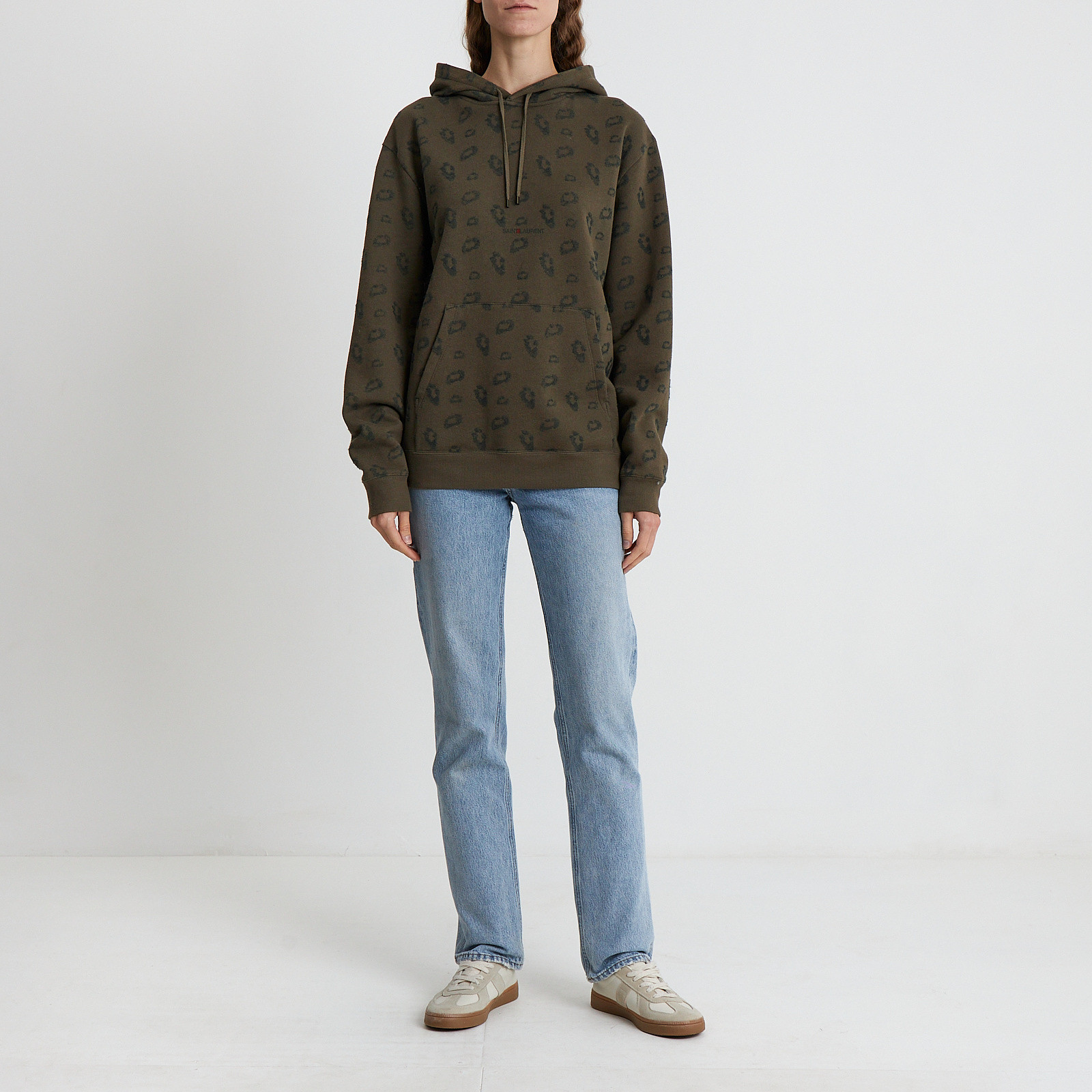 Худи зеленого цвета Saint Laurent - фото из каталога магазина брендовой одежды Second Friend Store Худи Saint Laurent - купить оригинал в секонд-хенде SFS - 2