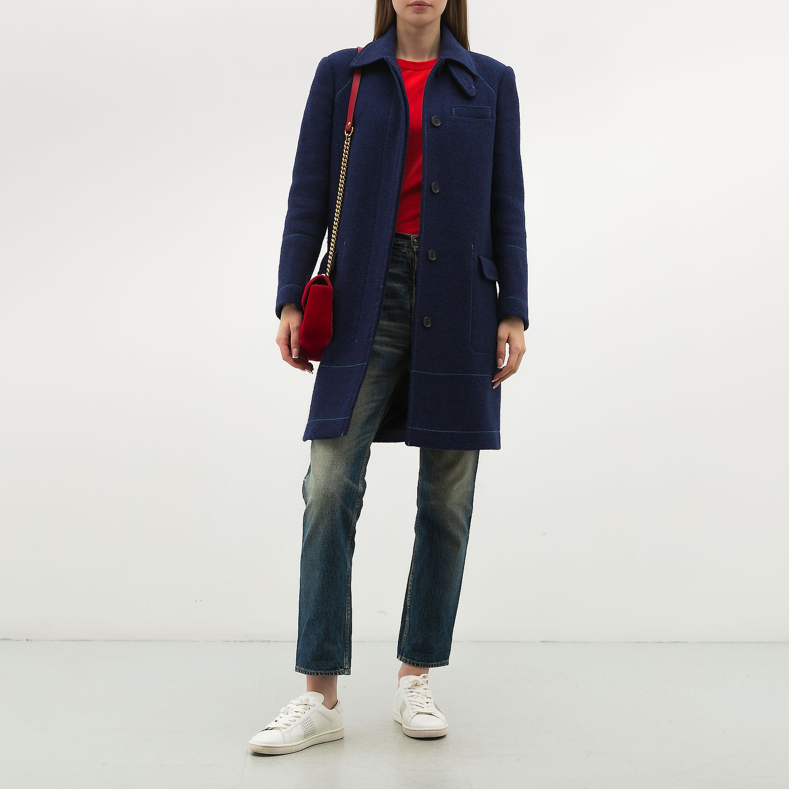 Пальто  синего цвета Missoni - фото из каталога магазина брендовой одежды Second Friend Store Пальто Missoni - купить оригинал в секонд-хенде SFS - 2