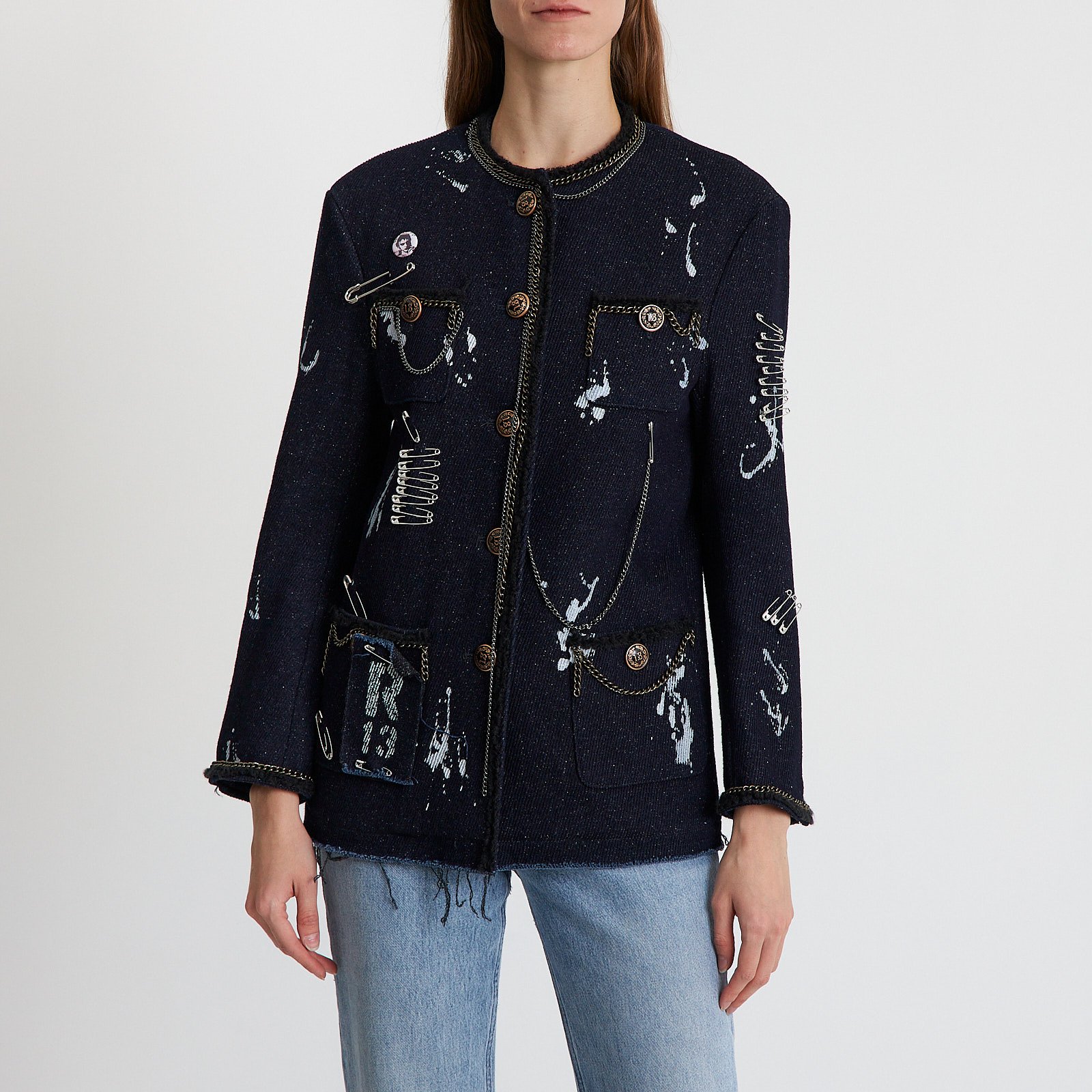 Жакет синего цвета R13 - фото из каталога магазина брендовой одежды Second Friend Store Жакет R13 - купить оригинал в секонд-хенде SFS - 1