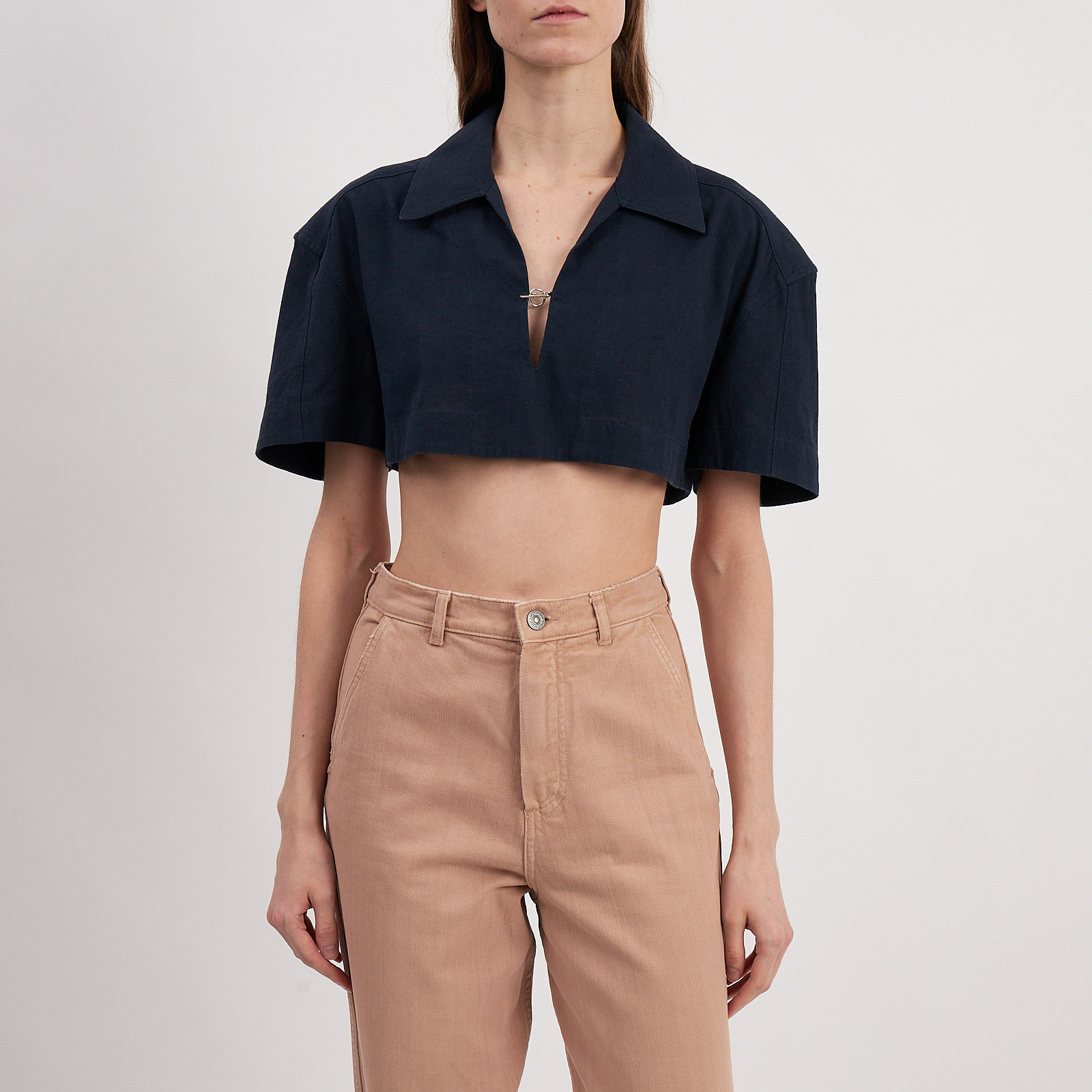 Рубашка синего цвета Jacquemus - фото из каталога магазина брендовой одежды Second Friend Store Рубашка Jacquemus - купить оригинал в секонд-хенде SFS - 1