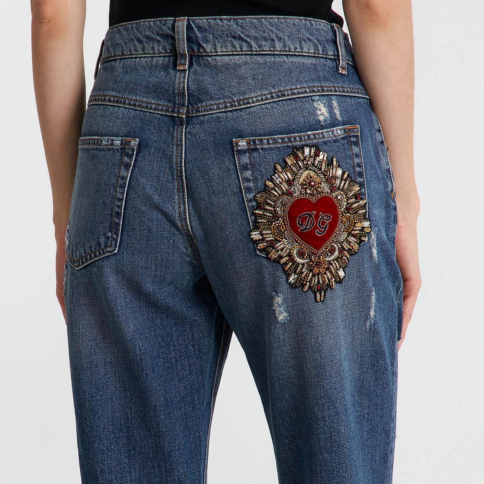 Джинсы синего цвета Dolce&Gabbana - фото из каталога магазина брендовой одежды Second Friend Store Джинсы Dolce&Gabbana - купить оригинал в секонд-хенде SFS - 4