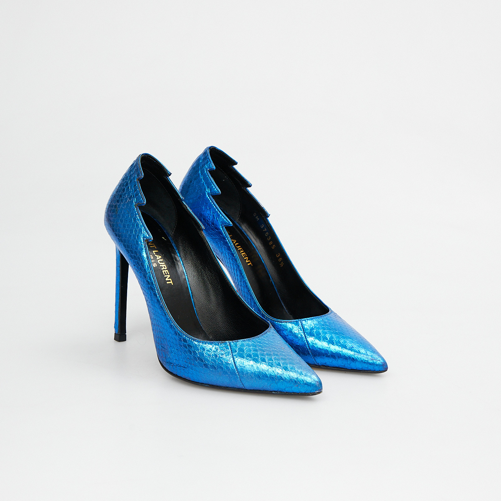 Туфли синего цвета Saint Laurent - фото из каталога магазина брендовой одежды Second Friend Store Туфли Saint Laurent - купить оригинал в секонд-хенде SFS - 2