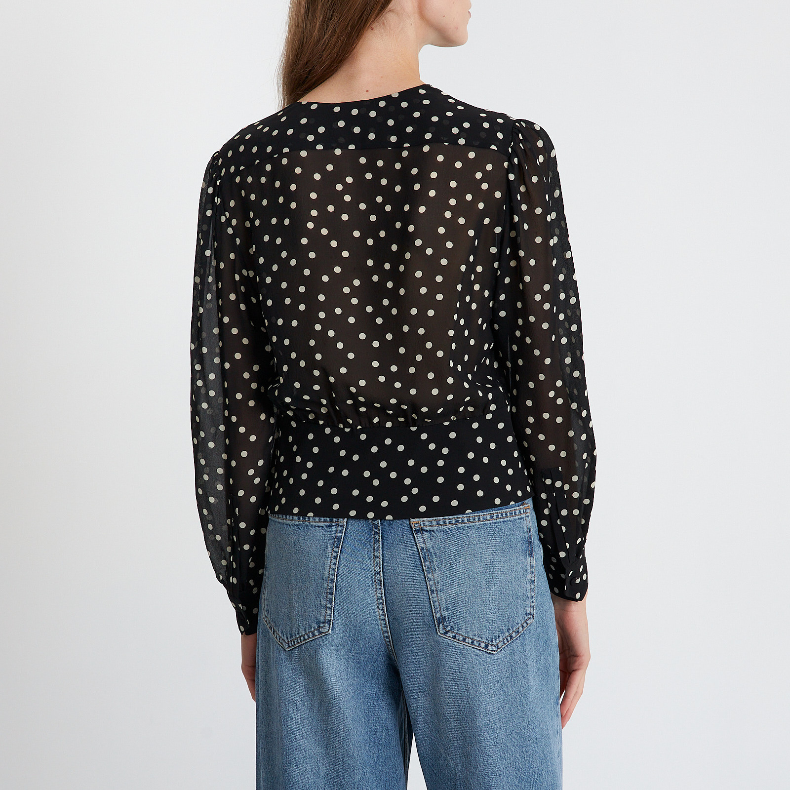 Блуза черного цвета Saint Laurent - фото из каталога магазина брендовой одежды Second Friend Store Блуза Saint Laurent - купить оригинал в секонд-хенде SFS - 3