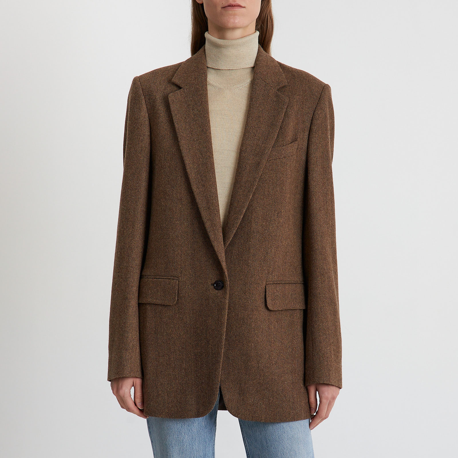 Пиджак коричневого цвета Dries Van Noten - фото из каталога магазина брендовой одежды Second Friend Store Пиджак Dries Van Noten - купить оригинал в секонд-хенде SFS - 1