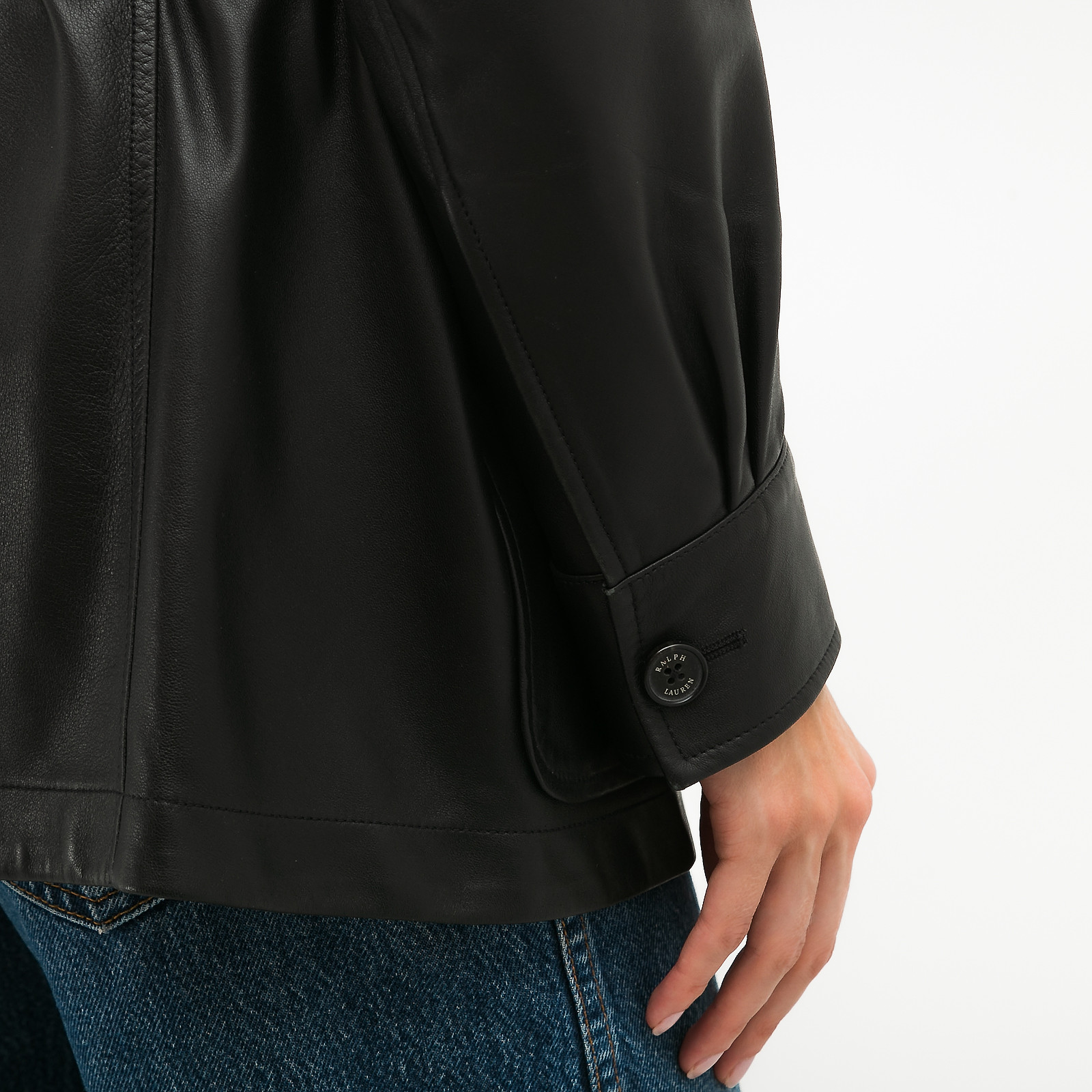 Куртка кожаная черного цвета Ralph Lauren - фото из каталога магазина брендовой одежды Second Friend Store Куртка кожаная Ralph Lauren - купить оригинал в секонд-хенде SFS - 5