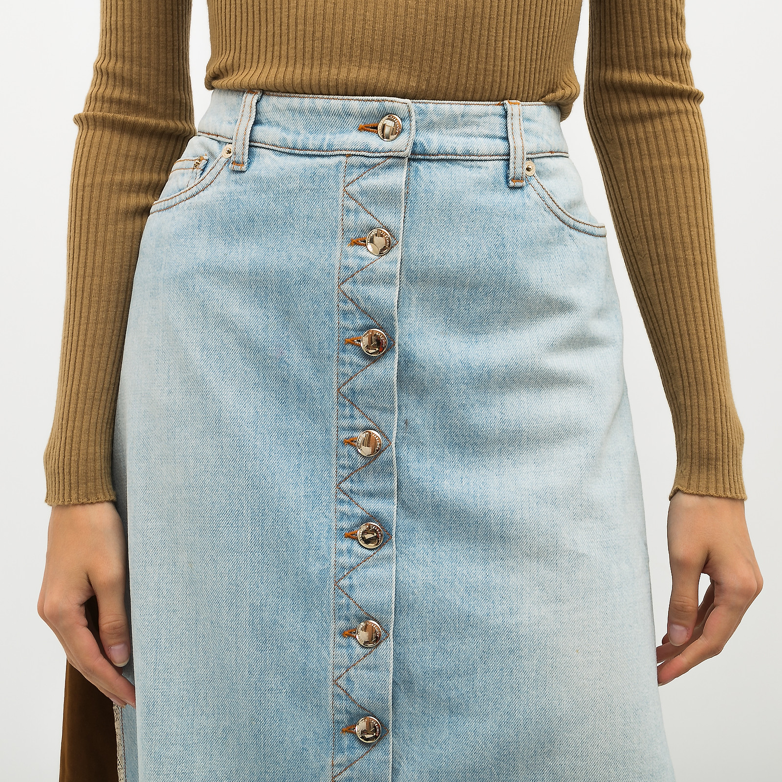 Юбка голубого цвета Alexander Terekhov - фото из каталога магазина брендовой одежды Second Friend Store Юбка Alexander Terekhov - купить оригинал в секонд-хенде SFS - 4