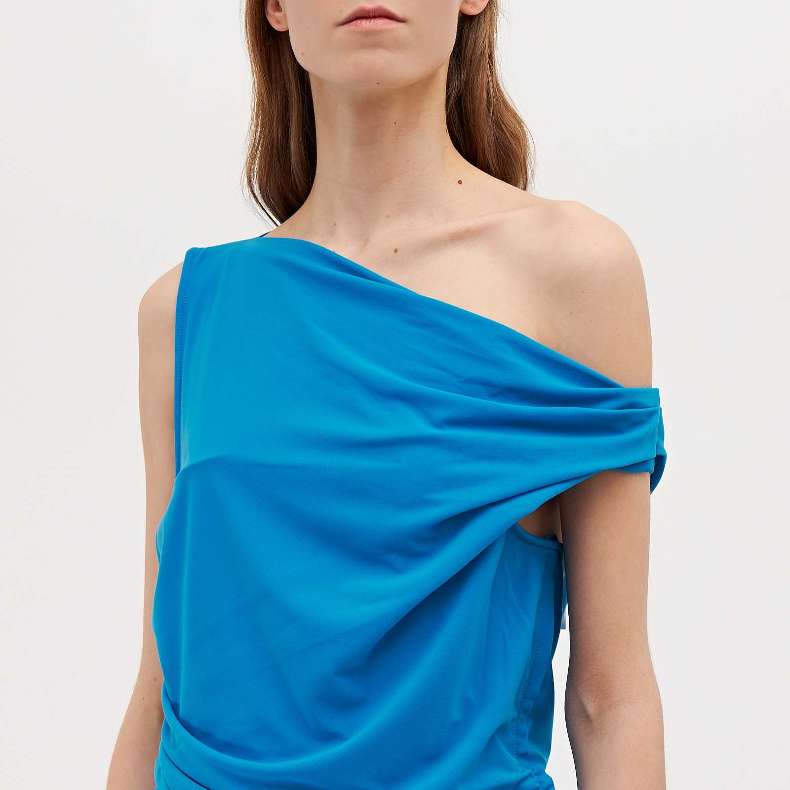 Платье голубого цвета Helmut Lang - фото из каталога магазина брендовой одежды Second Friend Store Платье Helmut Lang - купить оригинал в секонд-хенде SFS - 4